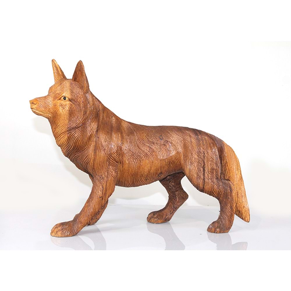 Maun Ağacı El Oyması Kurt Figürü 4Ratnı-19