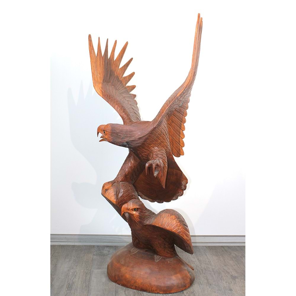 Maun Ağacı El Oyması 2'Li Kartal Figürü 4Ratnı-29