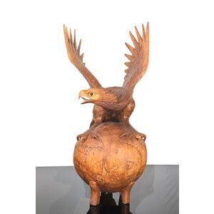 Maun Ağacı El Oyması Kartal Figürü 4Ratnı-37