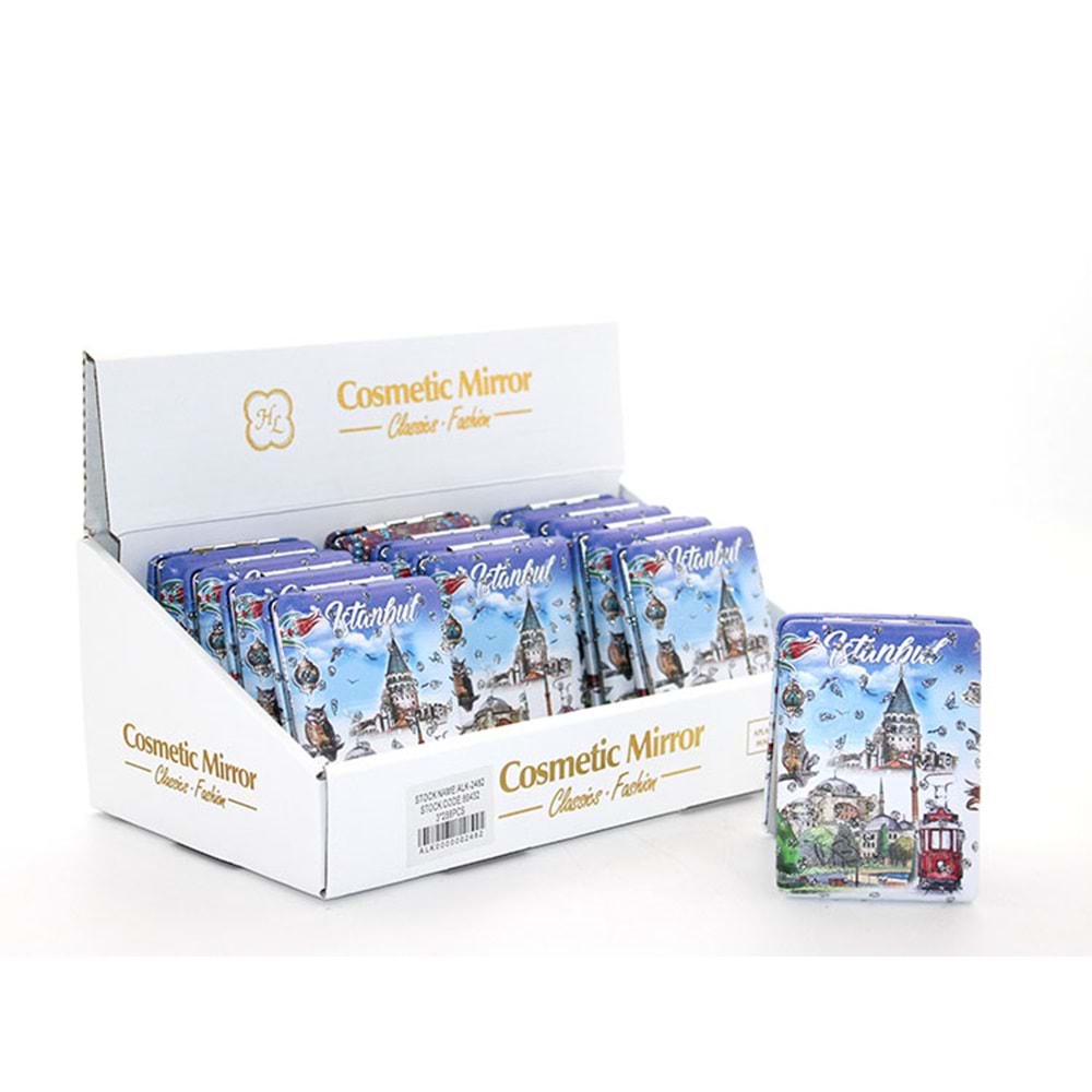 Taşlı İstanbul Tasarımı El Aynası Kalın Alk2482