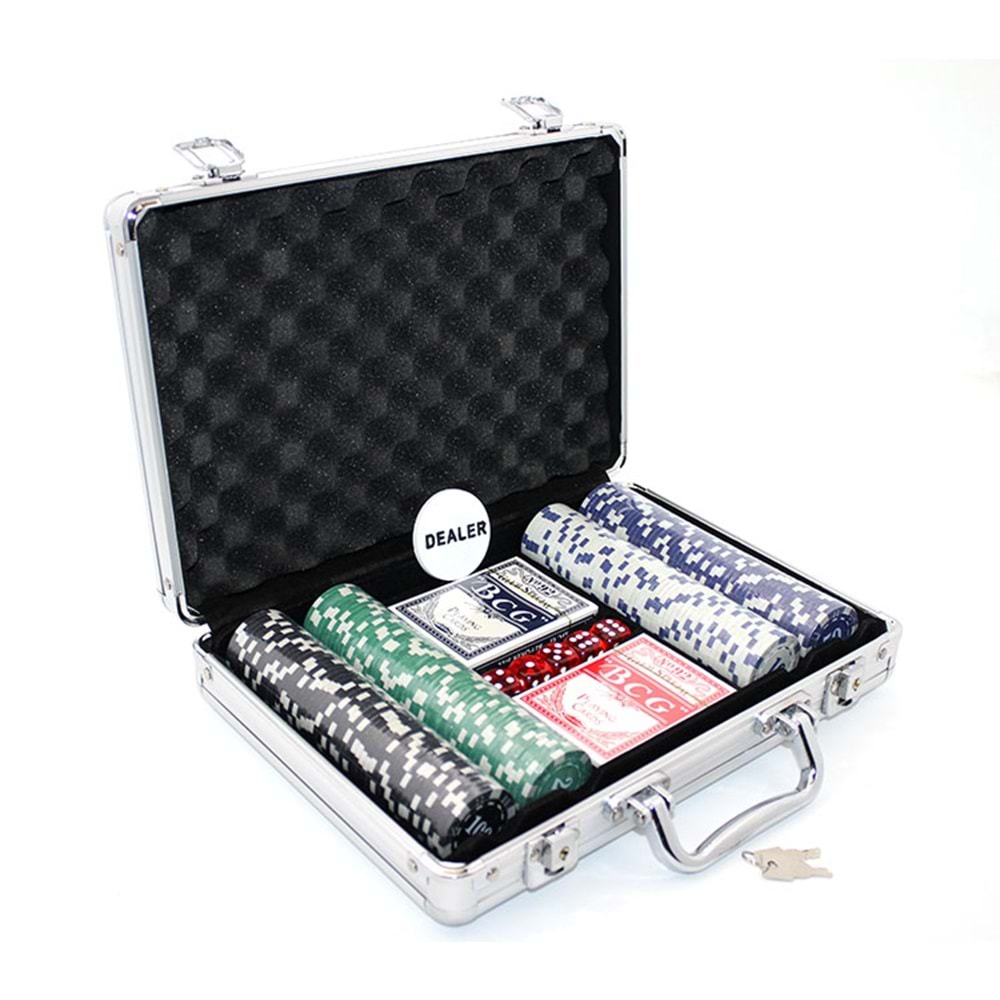 Metal Çantalı 200 Chipli Poker Oyunu Alk1500