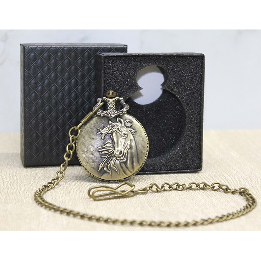 Özel Kutulu At Büstü Köstekli Saat Alk2617