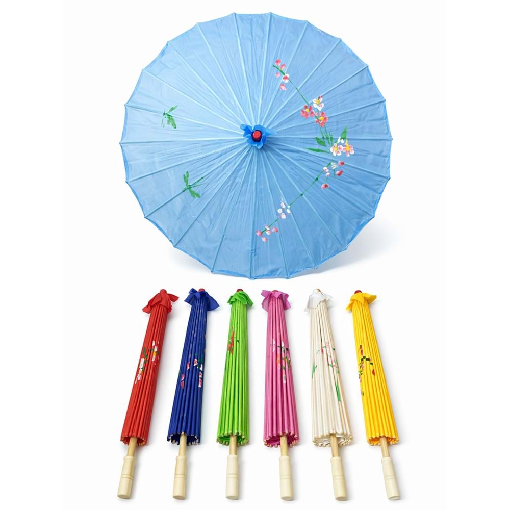 Ahşap Renkli Dekoratif Şemsiye Alk3624