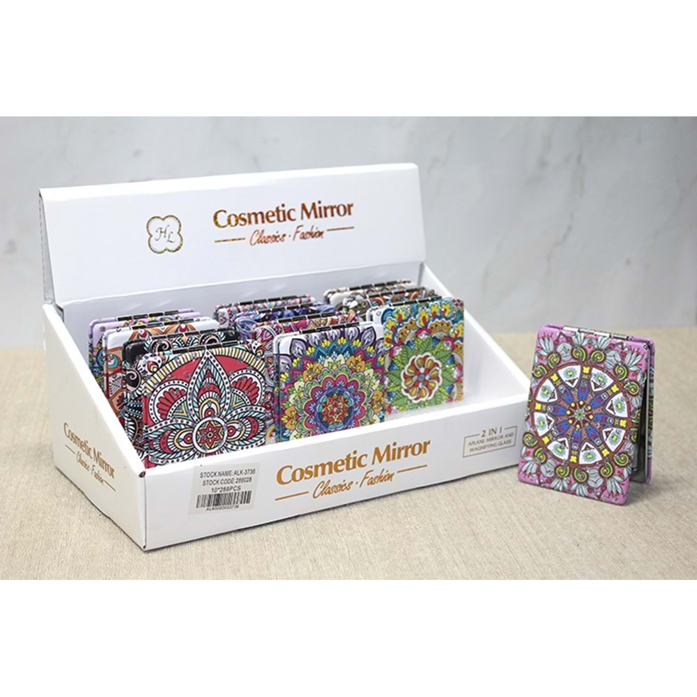 Taşlı El Aynası Dikdörtgen İnce Alk3736