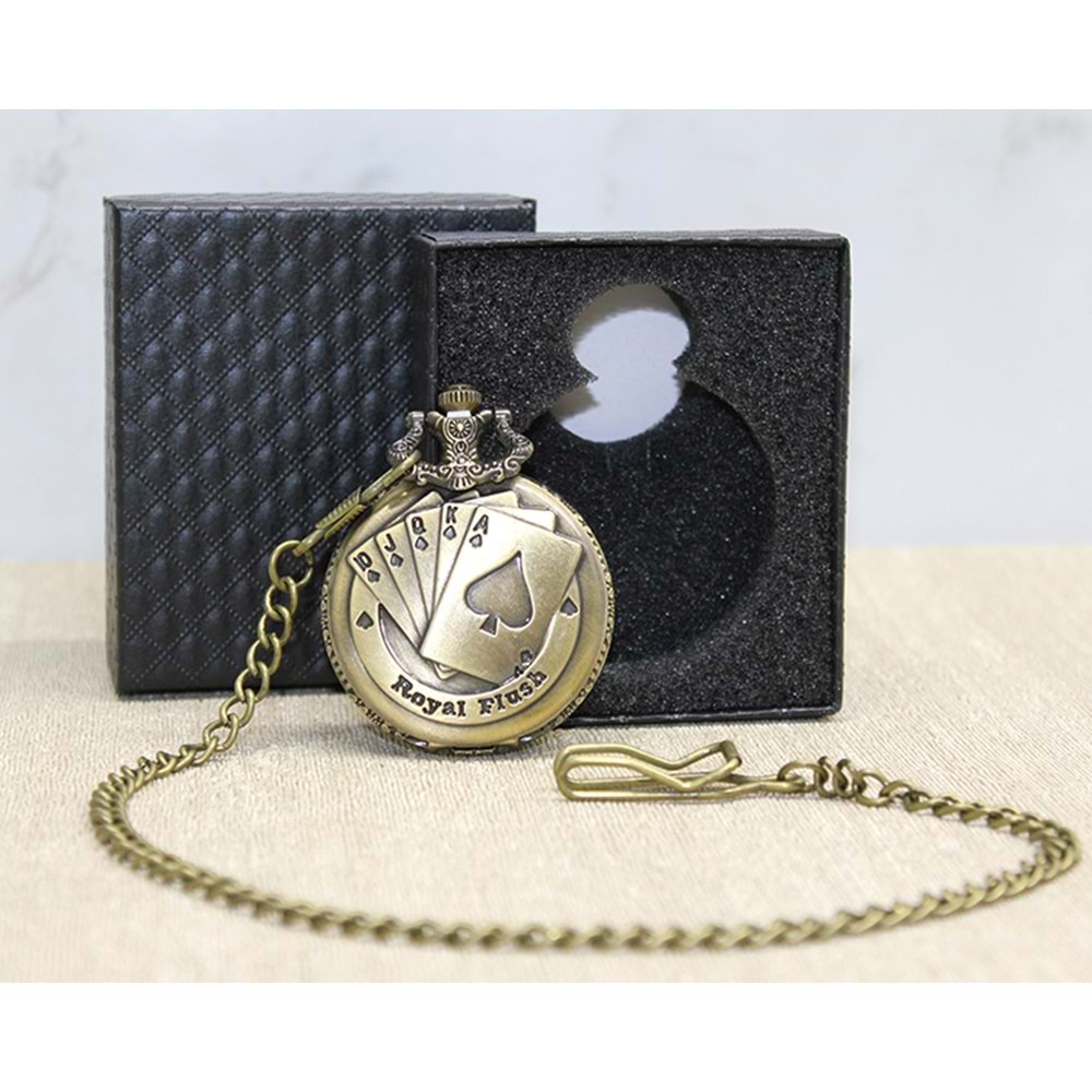 Özel Kutulu Oyun Kartı Köstekli Saat Alk3876