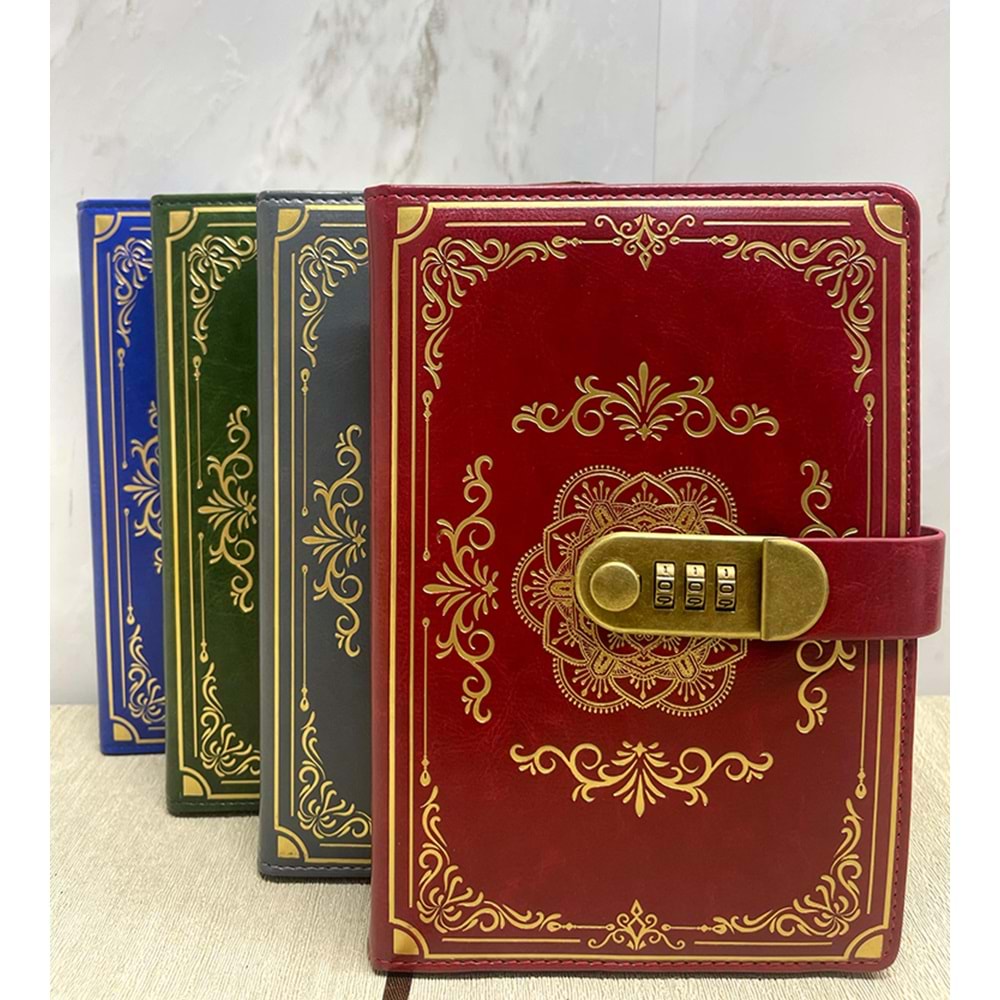 Özel Tasarım Şifreli Deri Defter Alk3953