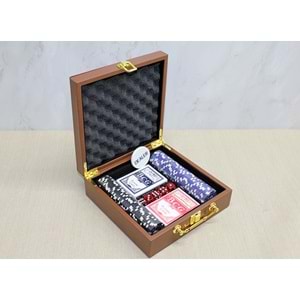 Deri Çantalı 100 Chip Ve 2 Adet İskambil Kağitına Sahip Poker Oyunu Alk4228