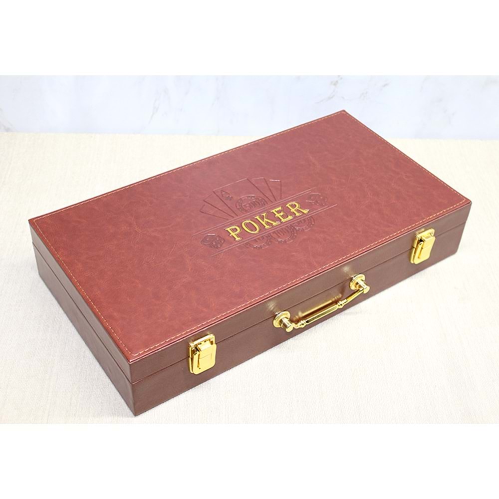 Deri Çantalı 300 Chip Ve 2 Adet İskambil Kağitına Sahip Poker Oyunu Alk4230
