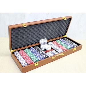 Deri Çantalı 500 Chip Ve 2 Adet İskambil Kağitına Sahip Poker Oyunu Alk4231
