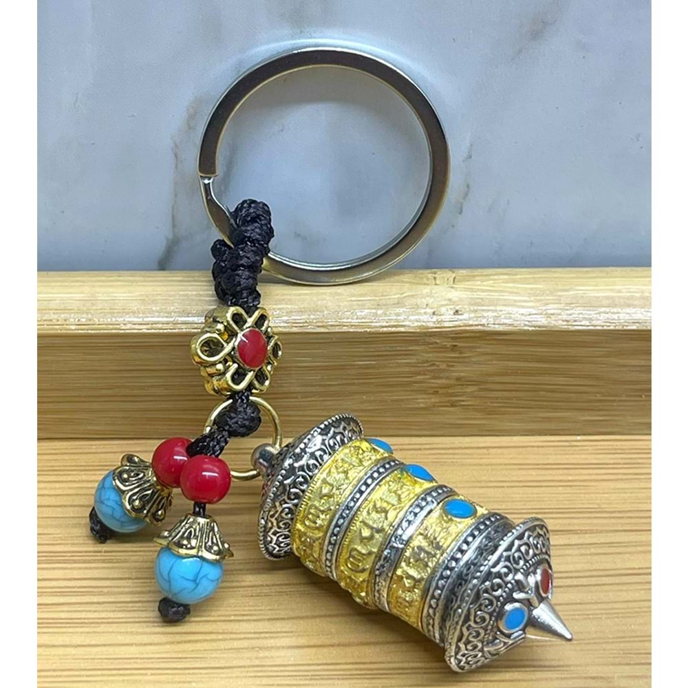Metal Tibet Şans Çarkı Anahtarlık Alk4462