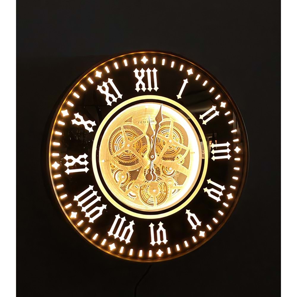 Özel Tasarım Metal Çarklı Ledli Duvar Saati Alk5122