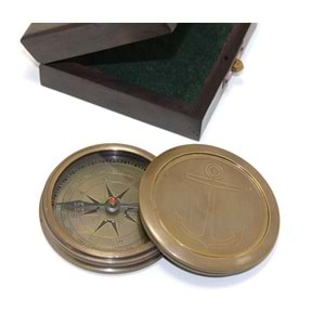 Ahşap Kutulu Pirinç Pusula KSK41