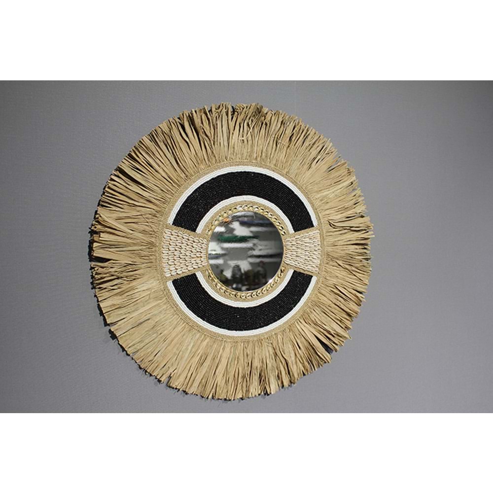 Hasırlı Duvar Aynası 3Natural-2